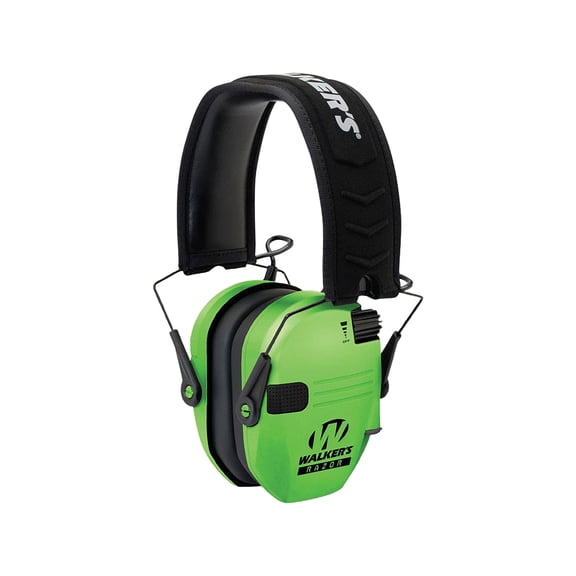 Walker's Razor Slim Low Profile Electronic Ear Muffs Hi-Viz Green