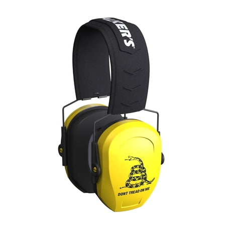 Walker's Razor Slim Passive Safety Ear Muffs (Yellow, Don't Tread On Me)
