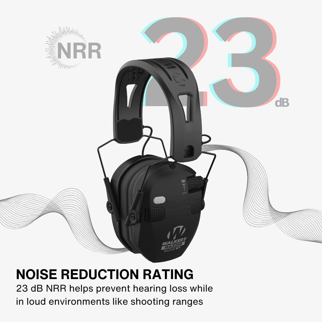 Walker's Razor Slim Quad Electronic Earmuffs with Ultra Low Profile Ear