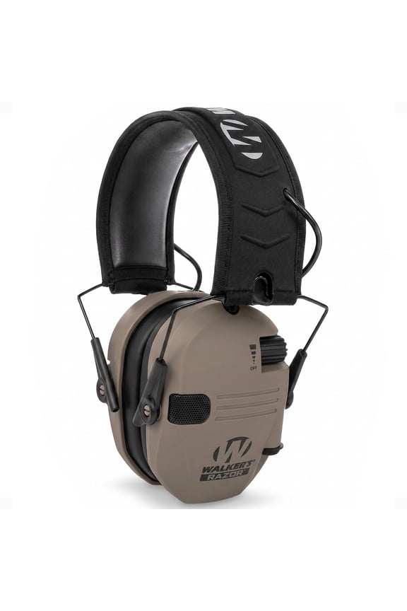Razor Slim Ultra Low Profile Compact Design Adjustable Range Shooting Hunting Hearing Protection Electronic Earmuffs, Flat Dark Earth