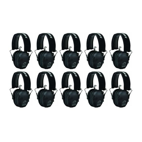 Walker's Razor Slim Ultra Low Profile Compact Design Earmuffs (Black) 10-Pack