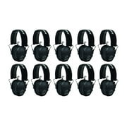 Walker's Razor Slim Ultra Low Profile Compact Design Earmuffs (Black) 10-Pack