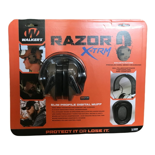 Walker's Razor XTRM Electronic Low Profile Ear Muffs, NRR 21DB (Flat Dark Earth)