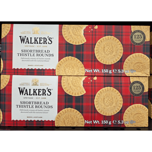 Walker's Shortbread Thistle Rounds 5.3oz 150g (2 Boxes)