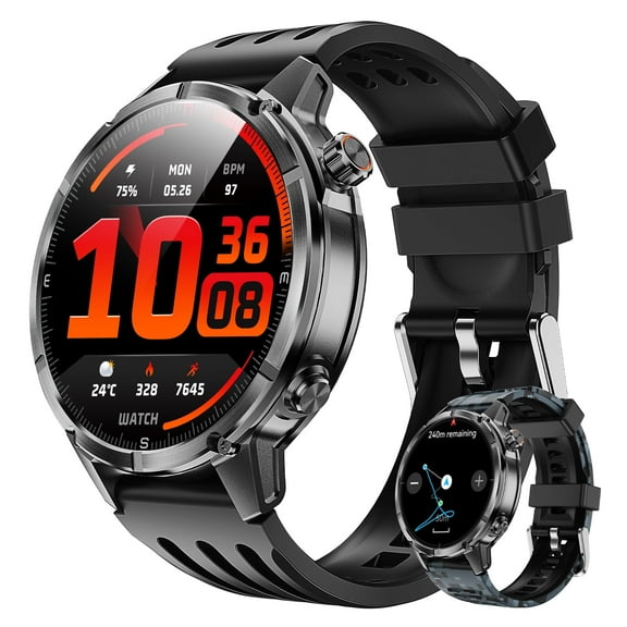 Rugge GPS Smart Watch 50mm, Otudoor Fitness Tracker, 7 Day Battery, Sleep Monitor, 170+ Sport Modes, Water Resistant, for Android & iPhone