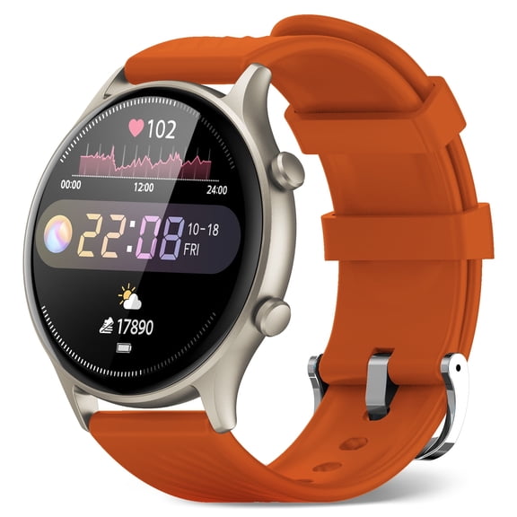 WalkerFit Smart Watch for Android and iPhone,Military Watch for Men, Bluetooth Calling Smartwatch, IP68 Waterproof, 1.39" HD Screen, Orange,Ideal Gift