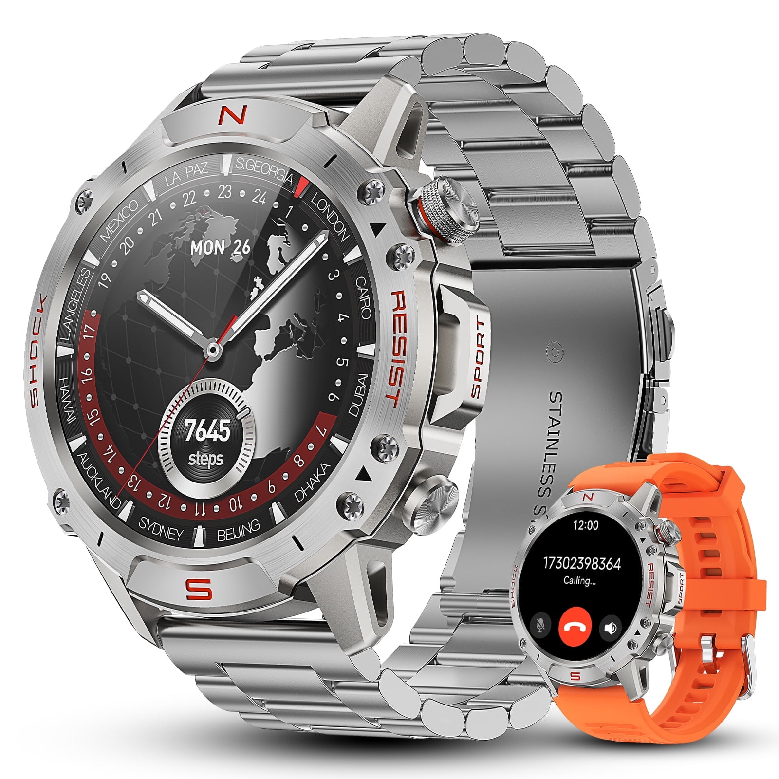 WalkerFit Smart Watch for Men, 1.43" AMOLED, 5ATM Waterproof, Bluetooth Call, Long Battery