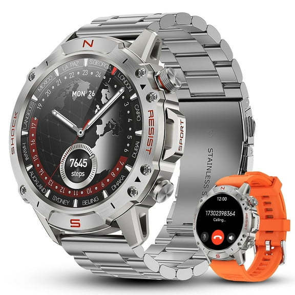 WalkerFit Smart Watch for Men, 1.43" AMOLED, 5ATM Waterproof, Bluetooth Call, Long Battery