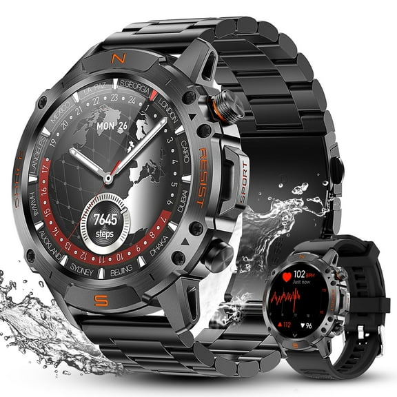 WalkerFit Smart Watch for Men, 1.43" AMOLED, 5ATM Waterproof, Bluetooth Call, Long Battery