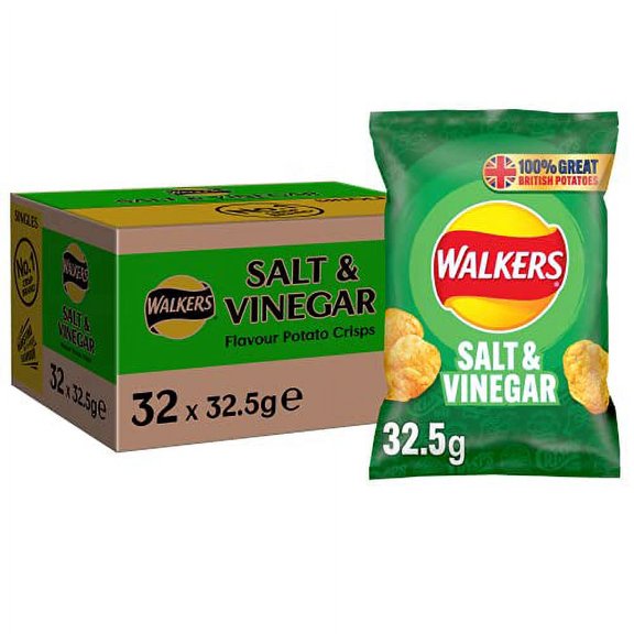 Walkers Crisps Salt and Vinegar x 32 1040g