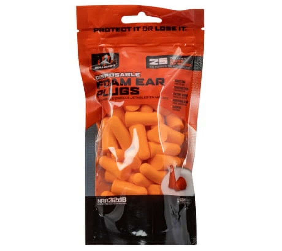 Walkers Foam Ear Plugs 32 Db, Orange, 25 Pairs, Gwpfp25Bag