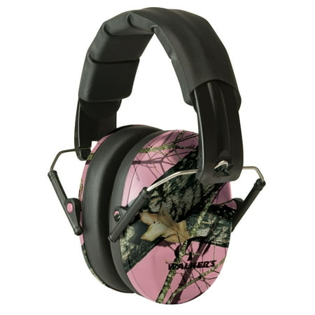 Walkers GWPFPM1PKMO Pro Low Profile Folding Muff Earmuff 22 dB Pink Mossy Oak