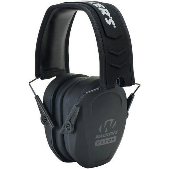 Walker's Razor Slim Passive Earmuff - Ultra Low-Profile Earcups - Black