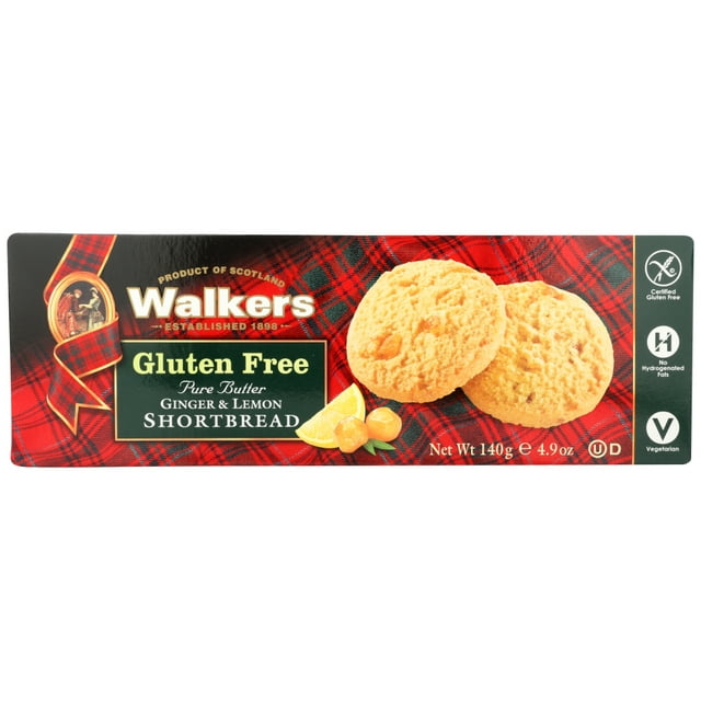 Walkers Gluten Free Lemon And Ginger Shortbread, 4.9 Oz