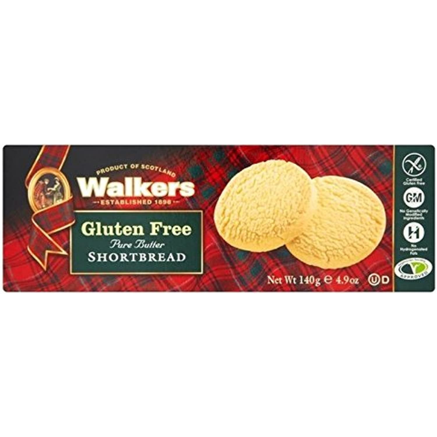 Walkers Gluten Free Shortbread 140G Pack Of 2