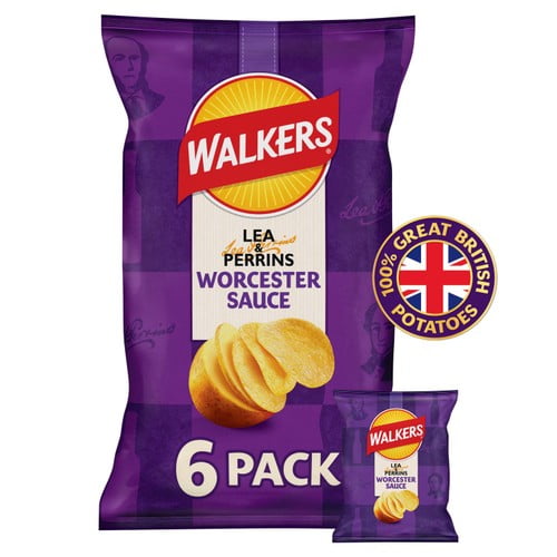 Walkers Lea & Perrins Worcester Sauce 6 's, British Import (Pack of 2)