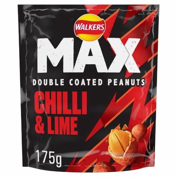 Walkers Max Strong Nuts Chili & Lime 175g, British Import (Pack of 3)