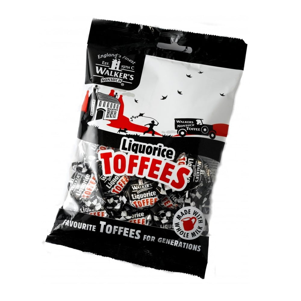 Walkers Nonsuch Liquorice Toffee 150g Bag (Pack of 3)