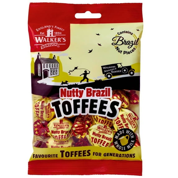 Walkers Nonsuch Nutty Brazil Toffee Bag 150g