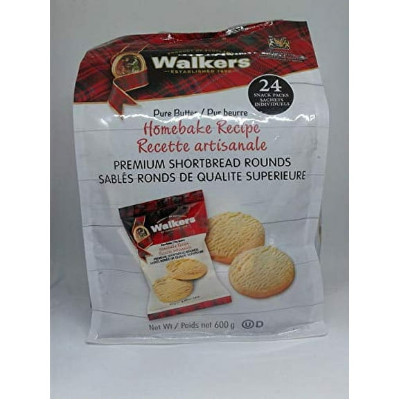 Walkers Premium Shortbread Rounds 24 Snack Packs individually wrapped