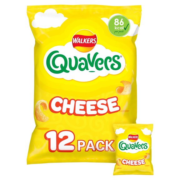 Walkers Quavers Cheese Multipack Crisps 12x16g, Imported from Britain