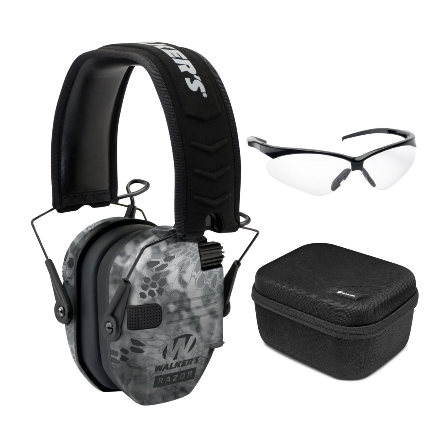 Hard Bundle Walkers Razor Digital Ear Muffs (Raid Kryptek) Bundle with Shooting ...