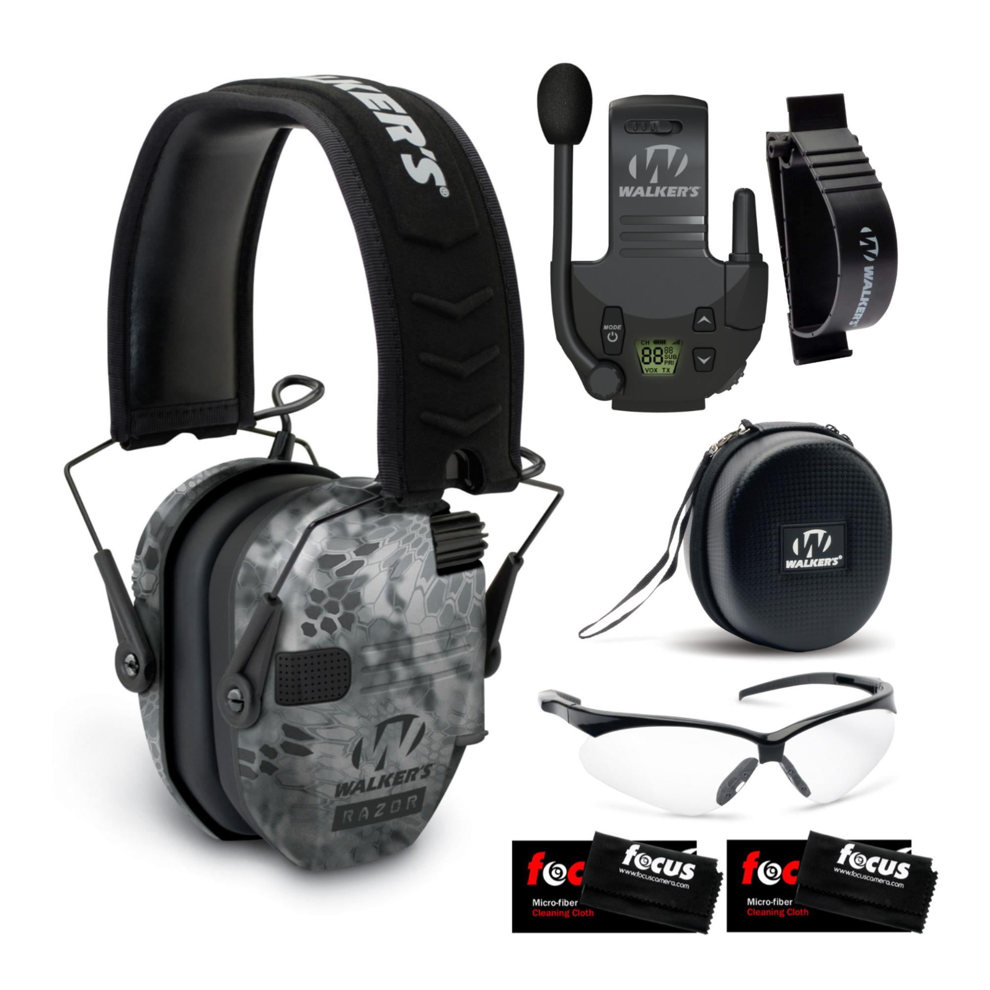 Walkers Razor Digital Ear Muffs (Raid Kryptek) with WalkieTalkie
