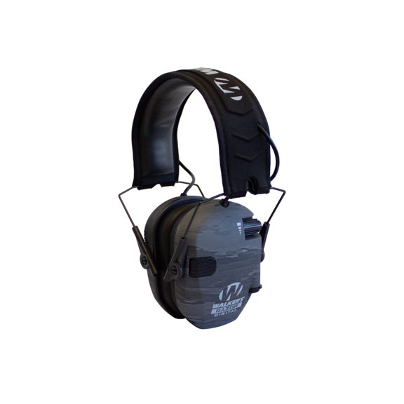Walkers Razor Pro Digital Ear Muffs, 23 dB NRR, ATACS Ghost Ear Cups w/Black Ban