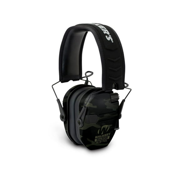 Walkers Razor Pro Digital Ear Muffs, 23 dB NRR, Gray Camo Ear Cups w/Black Band, GWP-DRSEM-MC