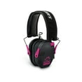 thumbnail image 1 of Walker's Razor Slim Ultra Low Profile Compact Design Adjustable Range Shooting Hunting Hearing Protection Electronic Earmuffs, Black W/ Pink Accent, 1 of 9
