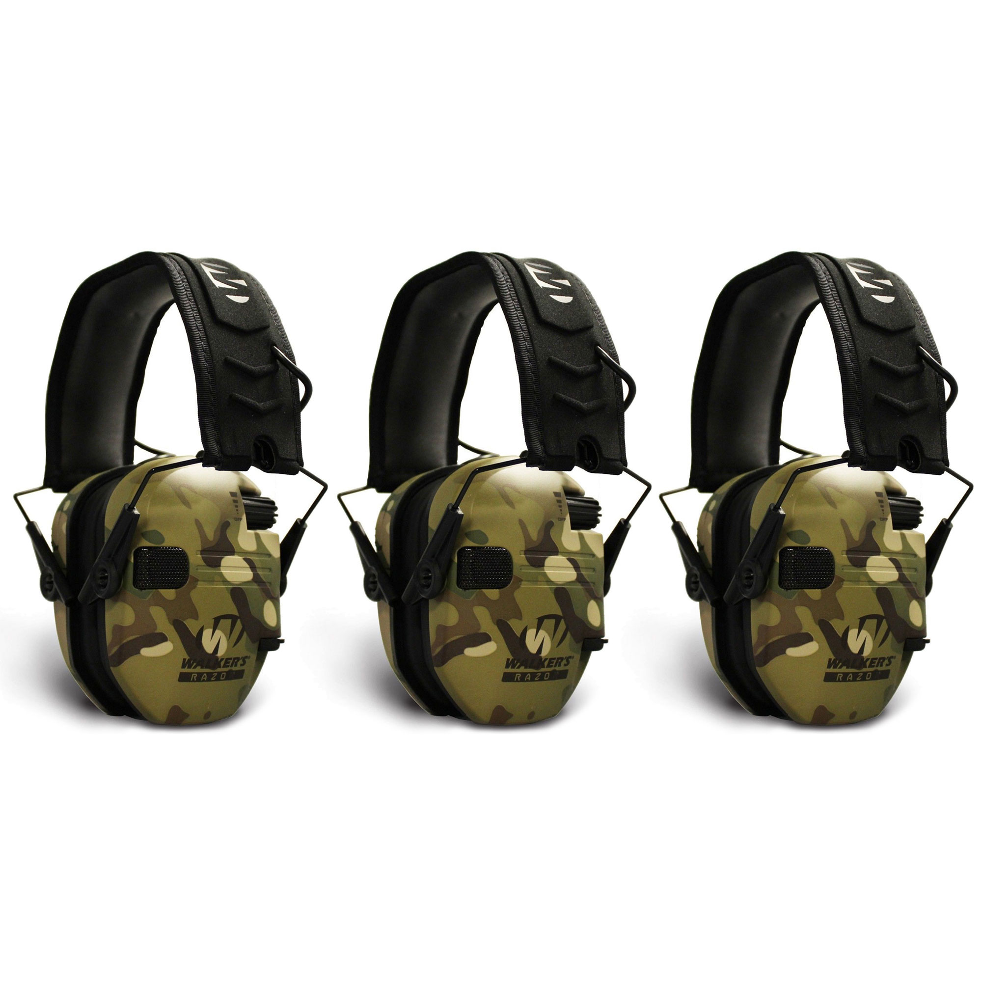 Walkers Razor Slim Electronic Ear Muffs with NRR 23 dB, (3 Pack