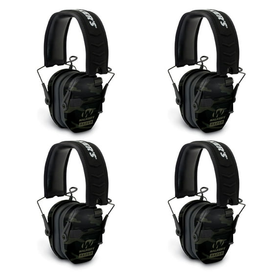 Walkers Razor Slim Electronic Ear Muffs with NRR 23 dB, (4 Pack)