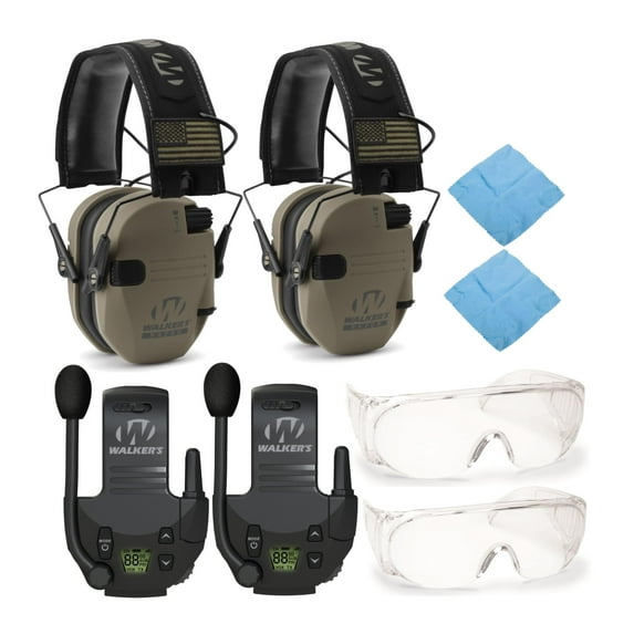 Walkers Razor Slim Electronic Muff (FDE Patriot Version, 2-Pack) Bundle