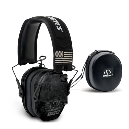 Walkers Razor Slim Electronic Shooting Hearing Protection Muff (Camo) w/Case