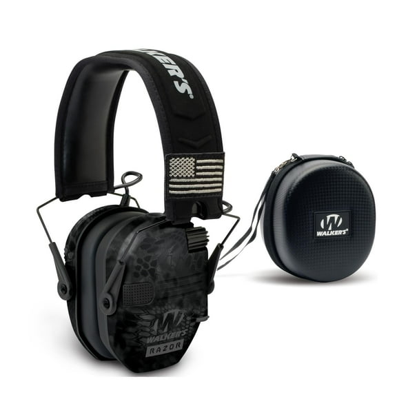 Walkers Razor Slim Electronic Shooting Hearing Protection Muff (Camo) w/Case
