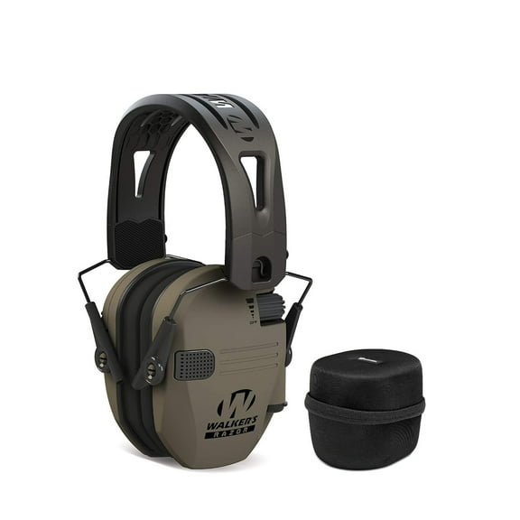 Walkers Razor Tacti-Grip with Rubber Headband (Dark Earth) w/ Protective Case