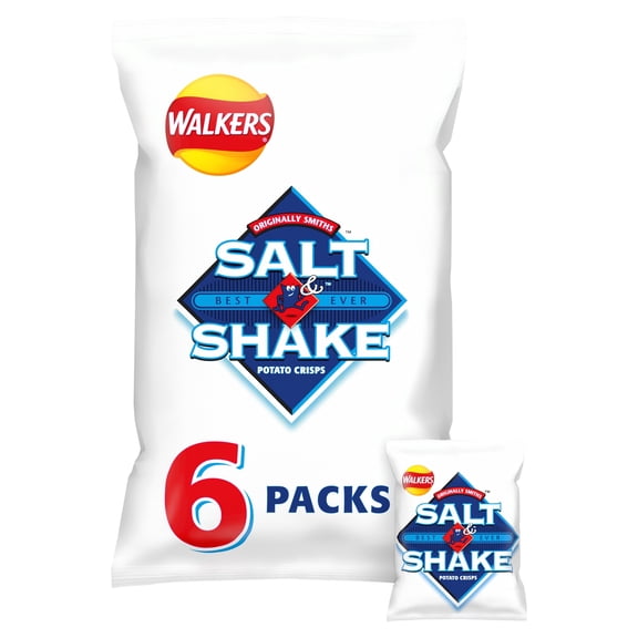 Walkers Salt & Shake Multipack Crisps 6x24g, Imported from Britain