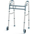 thumbnail image 1 of Walkers for Seniors - Aluminum Lightweight Walker with Wheels – Adjustable Walker Width and Height, Folding Walker with Arm Support Walker for Elderly Handicapped Disabled and 2 Wheels, 1 of 7