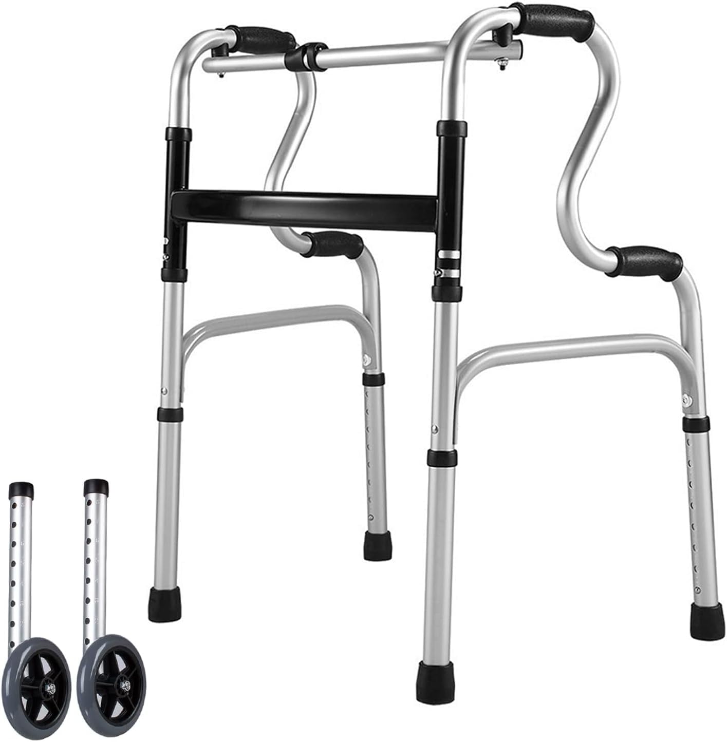Walkers for Seniors Foldable Compact Folding Walker with 2 Wheels, 8