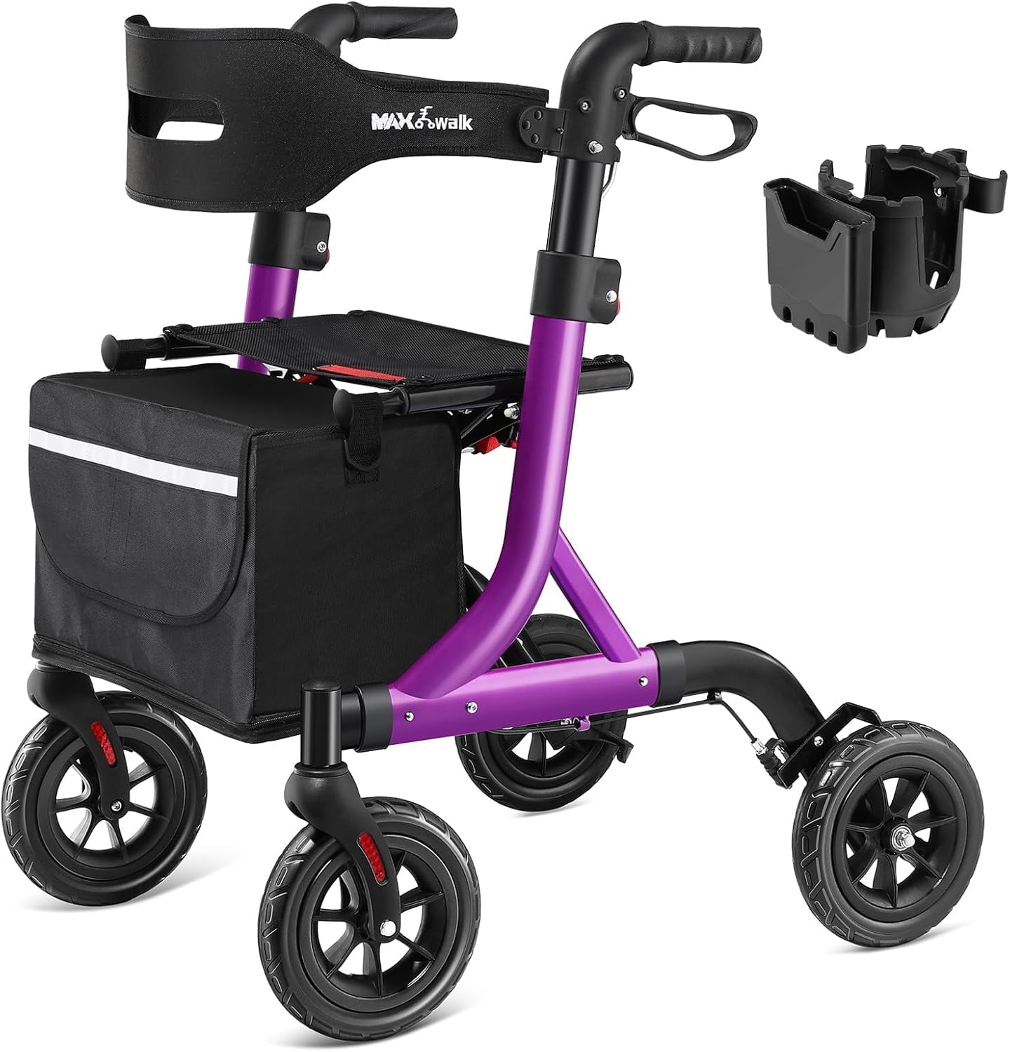 Walkers for Seniors Rollator Walker with Seat 8 quot Rubber Wheels All