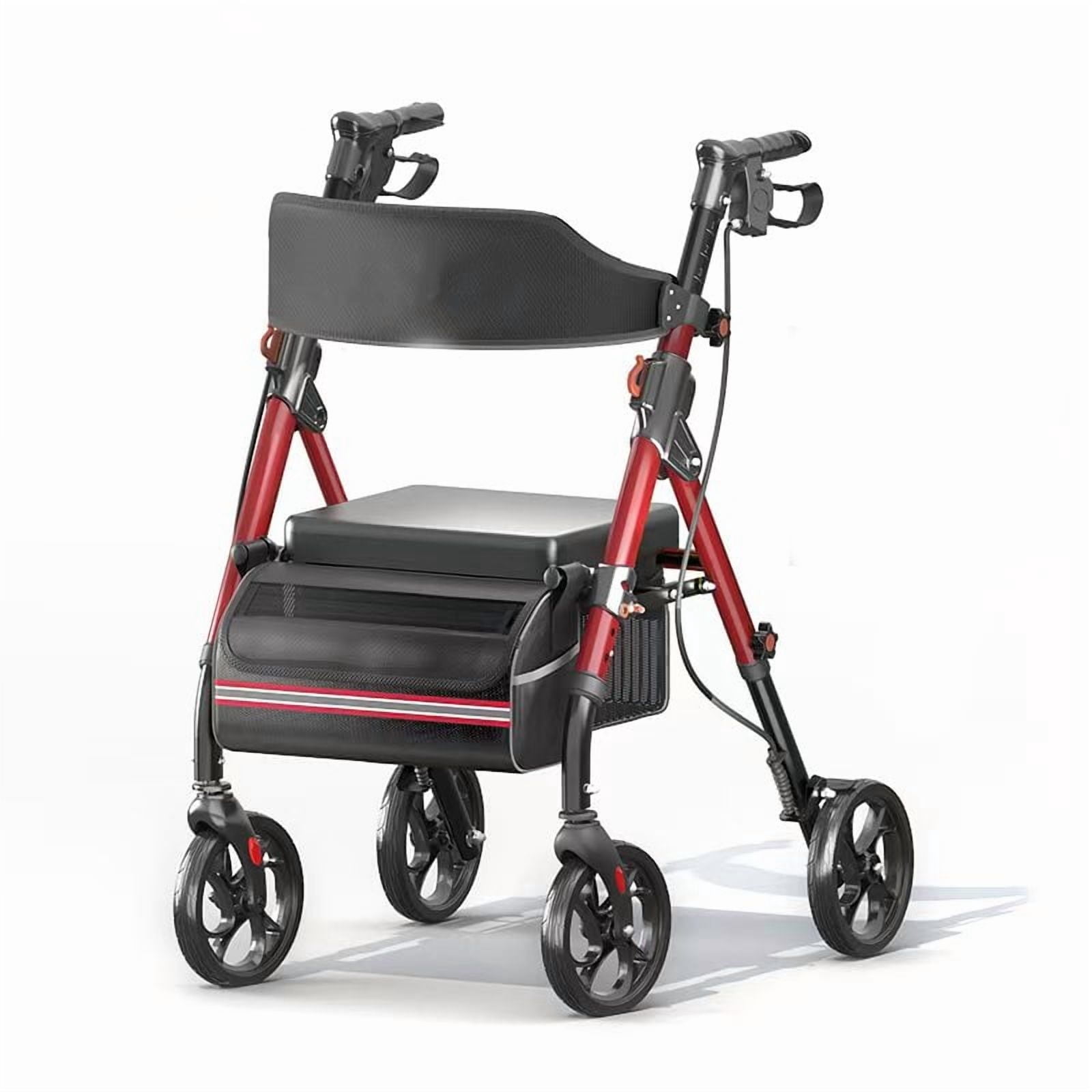 Walkers for Seniors with Seat, 350LBS Foldable Rollator with Backrest