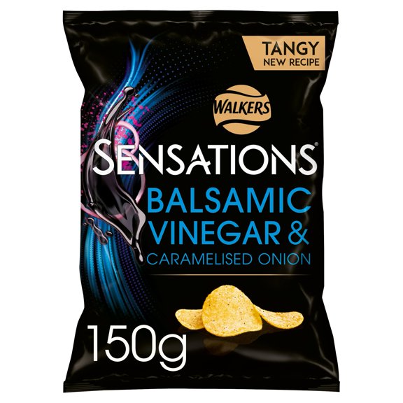 Walkers Sensations Balsamic Vinegar & Onion Crisps 150g, Imported from Britain