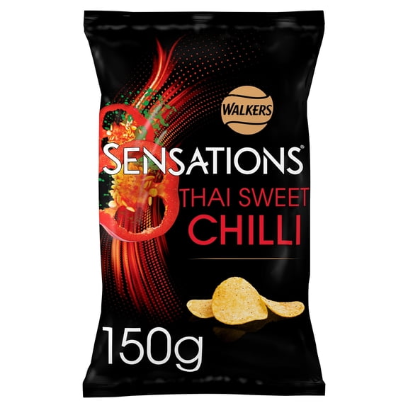 Walkers Sensations Crisps - Thai Sweet Chilli 150g, Imported from Britain