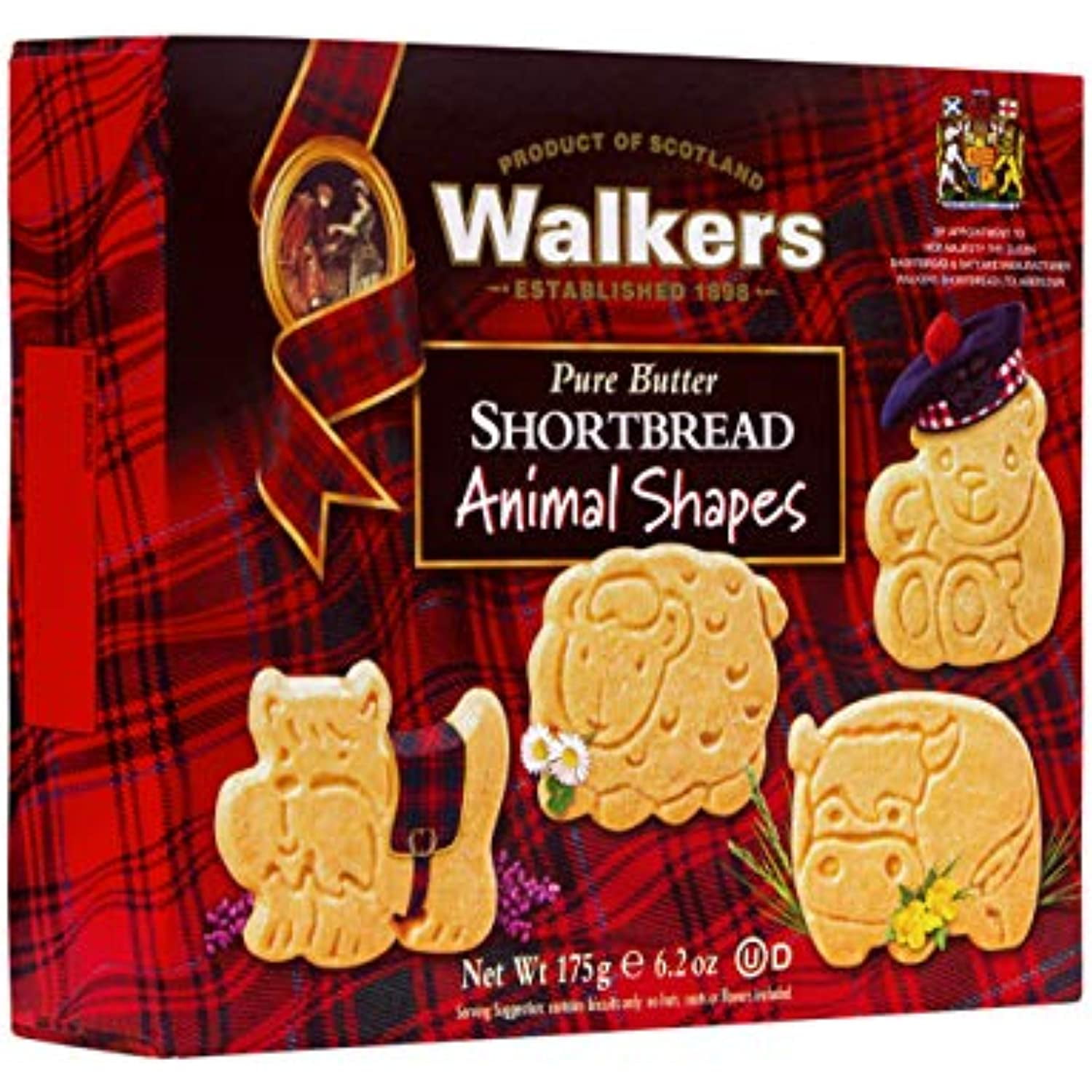 Walkers Shortbread Animal Shapes Shortbread Cookies, 6.2 Ounce Box