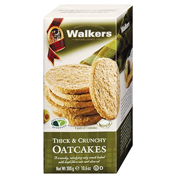 Walkers Shortbread Thick & Crunchy Oatcakes with Bran, 10.6 Ounce (Pack of 4)