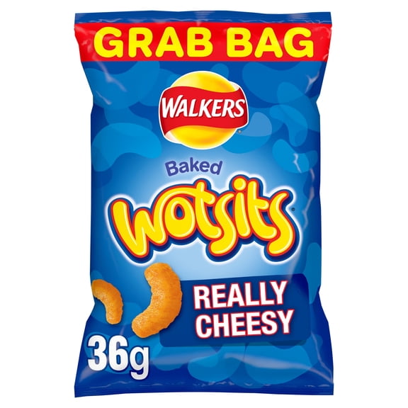 Walkers Wotsits Cheese Grab Bag Crisps 36g, Imported from Britain