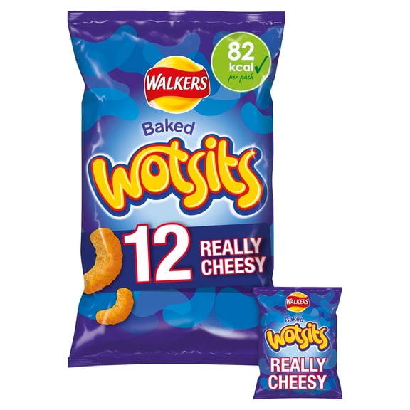 Walkers Wotsits Cheese Multipack Crisps 12x16.5g, Imported from Britain