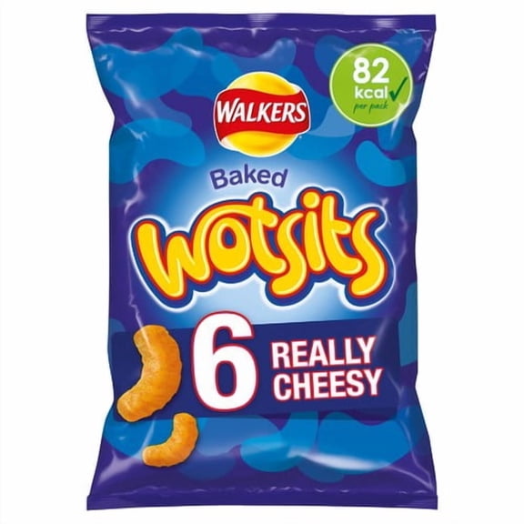 Walkers Wotsits Really Cheesy Multipack Snacks Crisps 6x16.5g, British Import (Pack of 3)