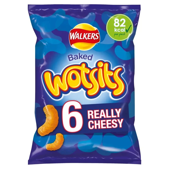 Walkers Wotsits Cheese Multipack Crisps 6x16.5g, Imported from Britain