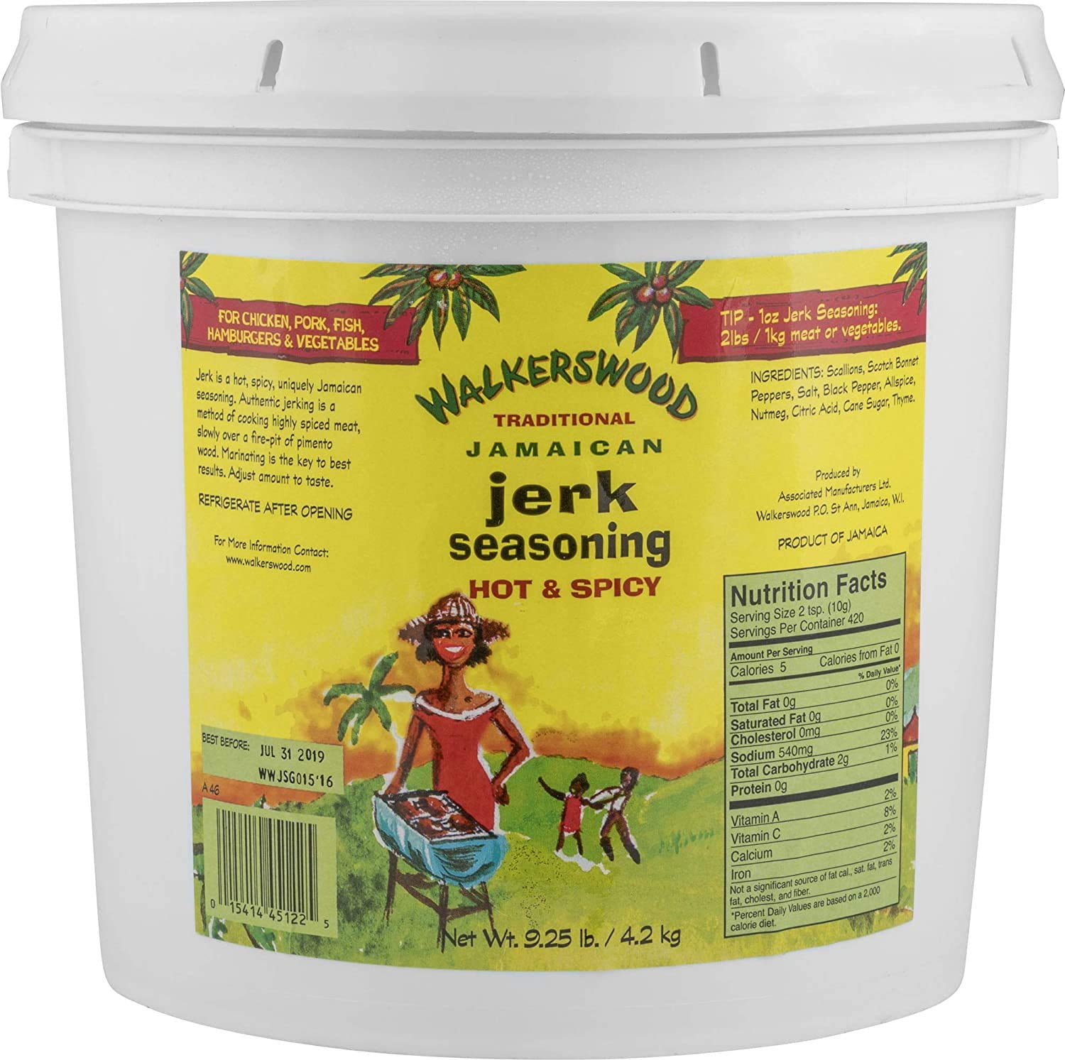 Walkerswood Traditional Jamaican Jerk Seasoning, Hot and Spicy, 128 Fl